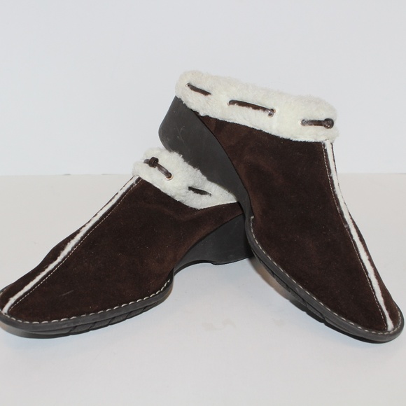 NWOT Talbots Suede Wool Lined Outdoor Slippers 10 - Picture 3 of 8